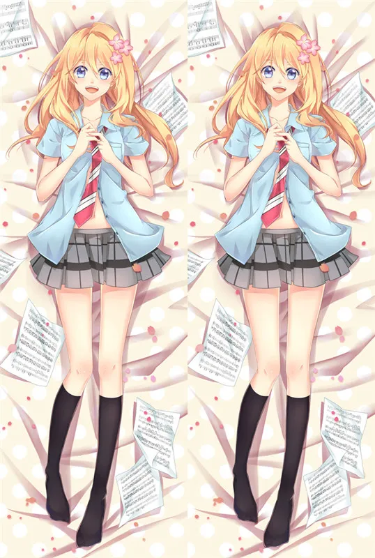 Shigatsu wa kimi no uso animeキャラクターMiyazono Kaoriスロー枕4月にあなたの嘘を覆うダキマクラボディ枕カバー300p