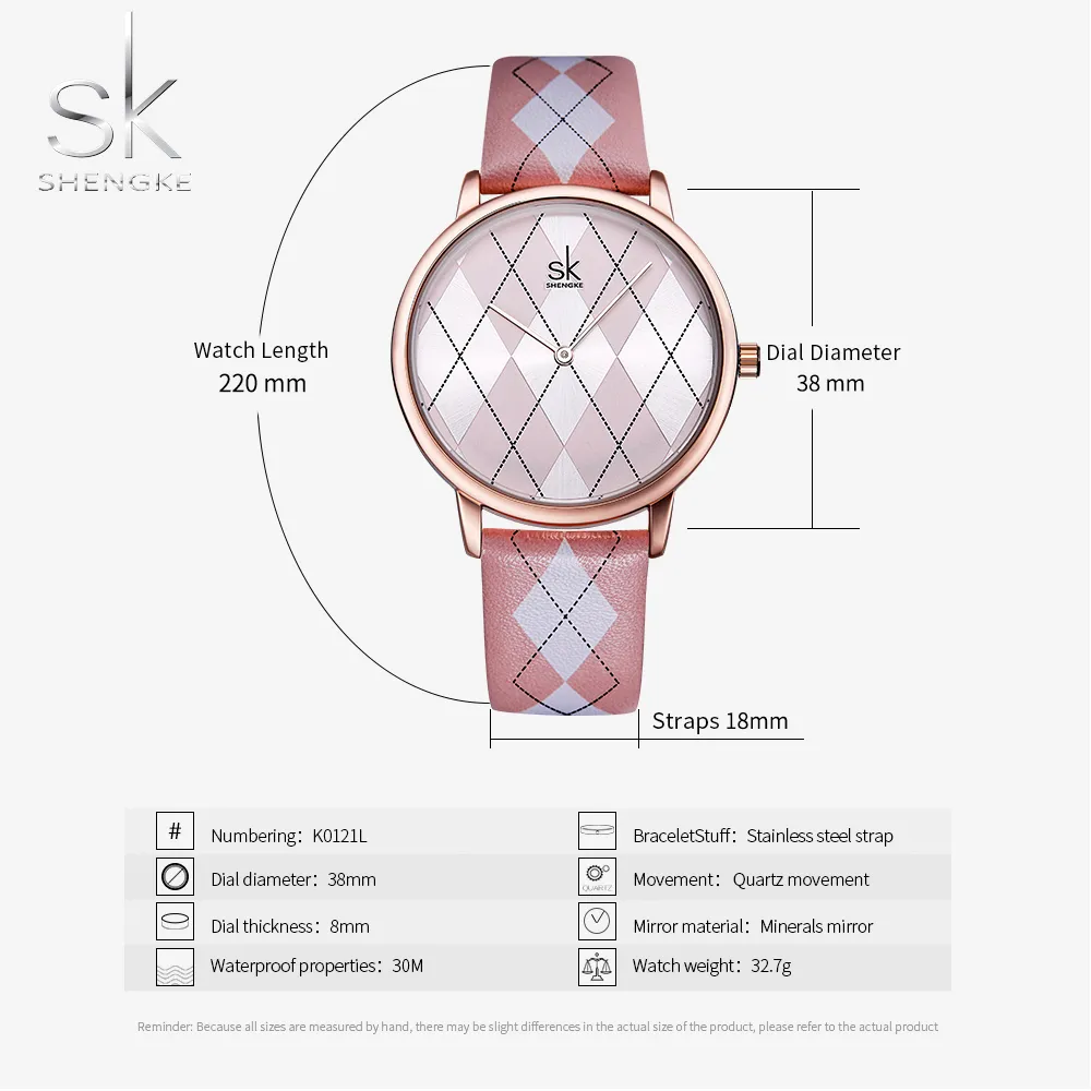 Shengke Women Watch Skórzane relogiofeminino vintage kratę zegar zegar zegar zegara skórzana dziewczyny oglądają WOMAN RELOJ MUJER180Y