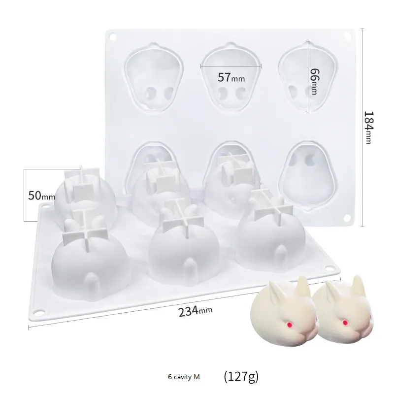 Chocolate making mold silicone cute animal shape rabbit mousse jelly cake baking DIY soap mould kitchen tools3370223