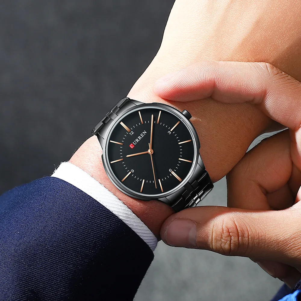 メンズクラシッククォーツアナログウォッチCurren Luxury Fashion Business Stainless Male Sport Watches Clogio Masculino306T