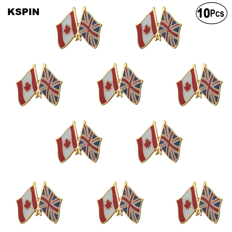 Канада Великобритания флаг -лацкановый значок значков брушной булавки 10шт 10 шт.
