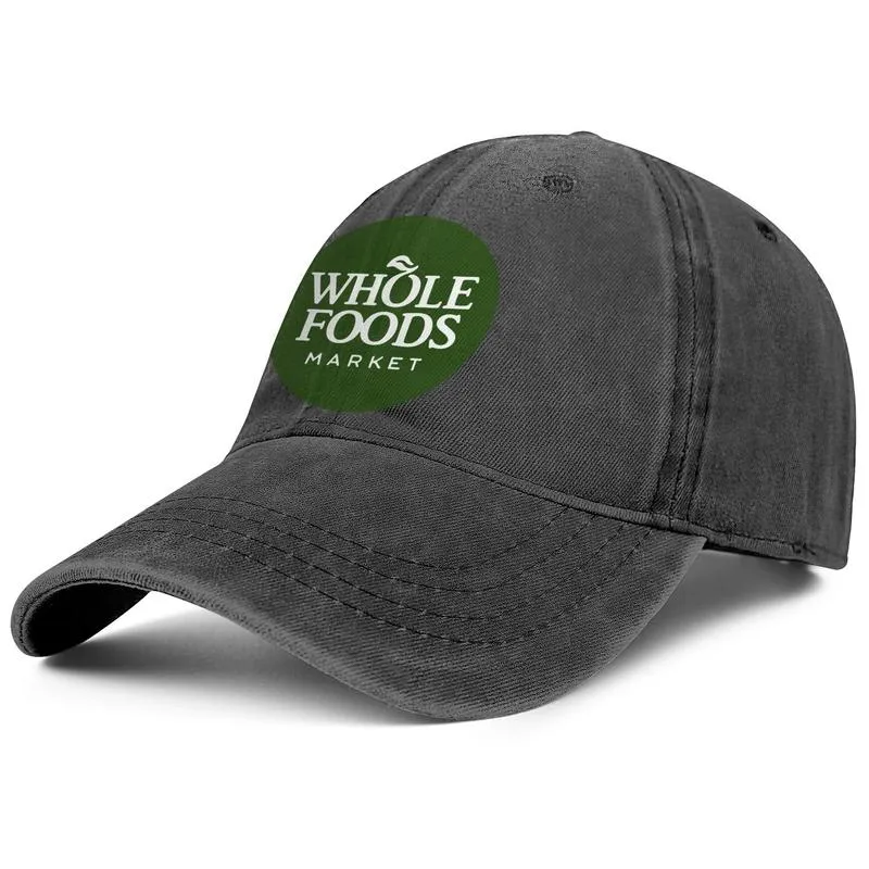 Whole Foods Market Casquette de baseball en denim unisexe équipe vintage cool chapeaux à la mode Logo Camouflage biologique sain impression à carreaux rose 7730219
