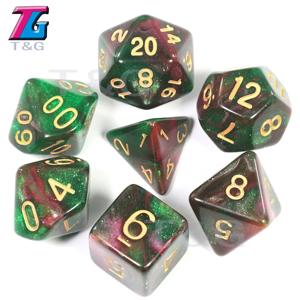 DICE ZŁOTA liczba akcesoria do gry kostki set0123452528468