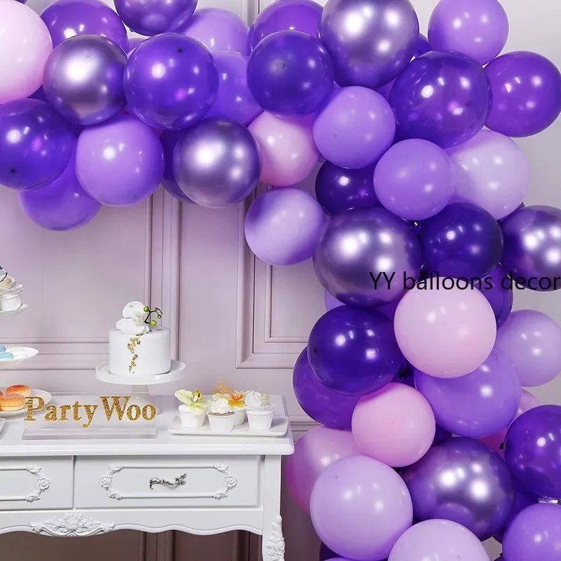 70 -stycken Purple Balloon Garland Arch Kit Vuxen födelsedagsballonger för bröllopsfest bakgrundsdekoration baby shower leveranser T200624740960