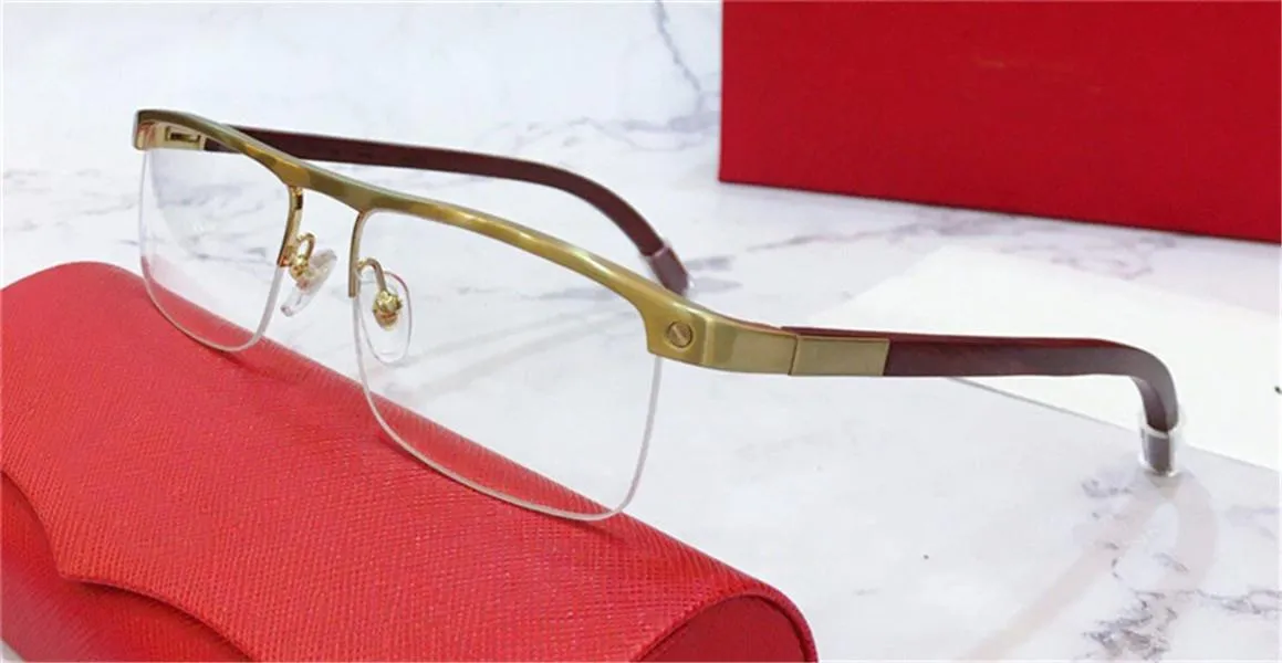 selling glasses frame half frame metal frame wood legs optical glasses men classic business models 8200980242i