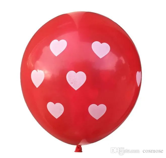 Ballons en latex coeur d'amour ballon imprimé coeur rouge blanc ballon d'hélium de mariage ballons gonflables de fête d'anniversaire de Saint Valentin301R