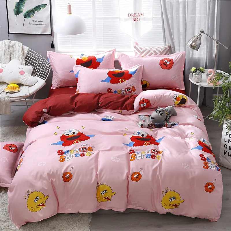 designer bed comforters sets bed linen set cartoon duvet cover bed sheet pillowcase queen summer set pastoral style4705833