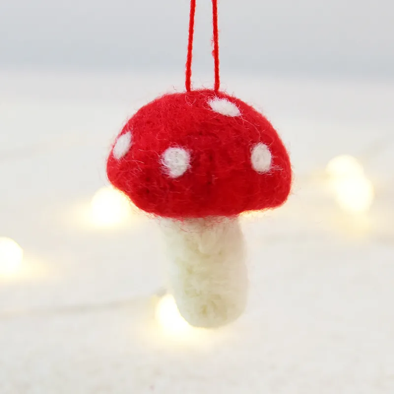 Albero di Natale appeso in cotone dolce fungo rosso ornamento di Natale Home Office Decorazione feste Decorazione carina porta a muro221a