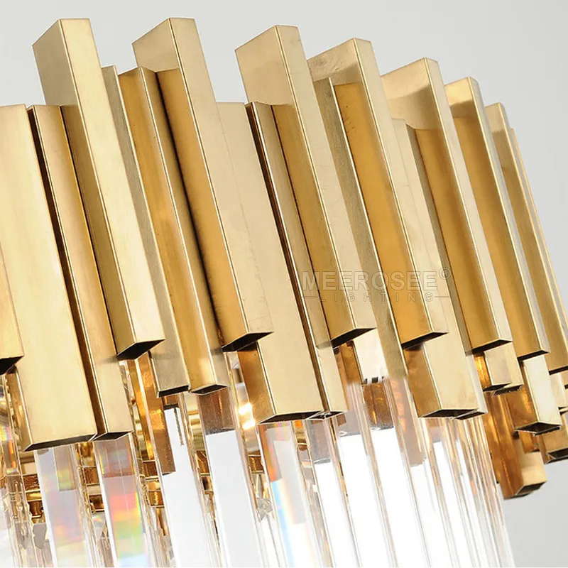 Moderne Kristallen Kroonluchter Licht Ronde Kristallen Verlichtingsarmaturen Cristal Lustres Gouden Hanglamp voor Eetkamer Woonkamer Restau1689