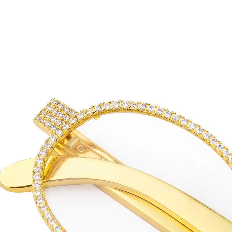 نظارات الماس الكاملة مجوهرات الماس المجوهرات مكعب الزركونيا الأزياء الهيب هوب فضية سبيكة الذهب المادة مرآة عادية 293F