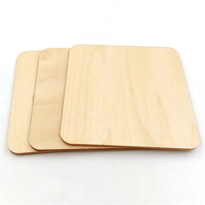tazza di legno naturale stuoia sottobicchiere 10cm tinta unita quadrata resistente al calore tazza uso domestico bevande ciotola pad cucina forniture A3 T200703