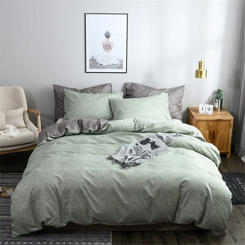 Duvet Cover Sets Pink And Grey AB Side Texture Printed Plain Color Bedding Set Single Solid King Size Comforter Cover Pillowcase301E