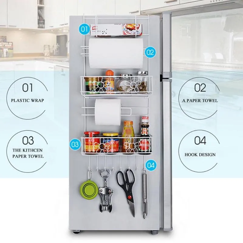 Refrigerator Rack Side Shelf Sidewall Holder Multifunctional Kitchen Supplies Organizer Household Multi-layer Fridge Storage T2003294i