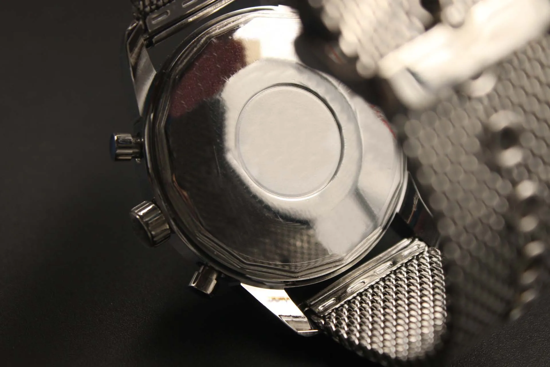 ПК мужские кварцевые часы из нержавеющей стали с черным циферблатом, серебряный корпус 1884 года, многофункциональные шестиконтактные часы 46 мм219F