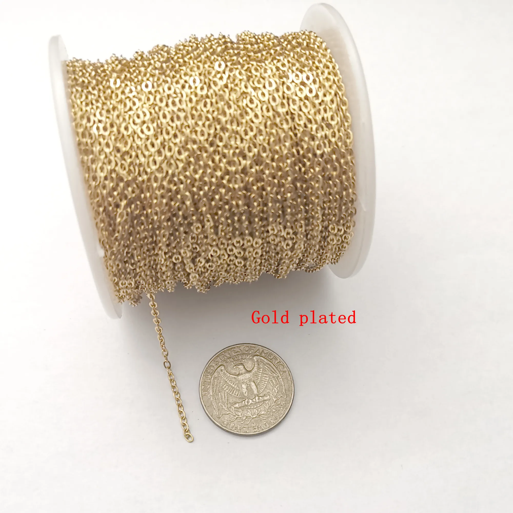 12 meter veel 2 mm sieraden vinden roestvrij staal verzilverd goud zilver schakelketting markering DIY274D