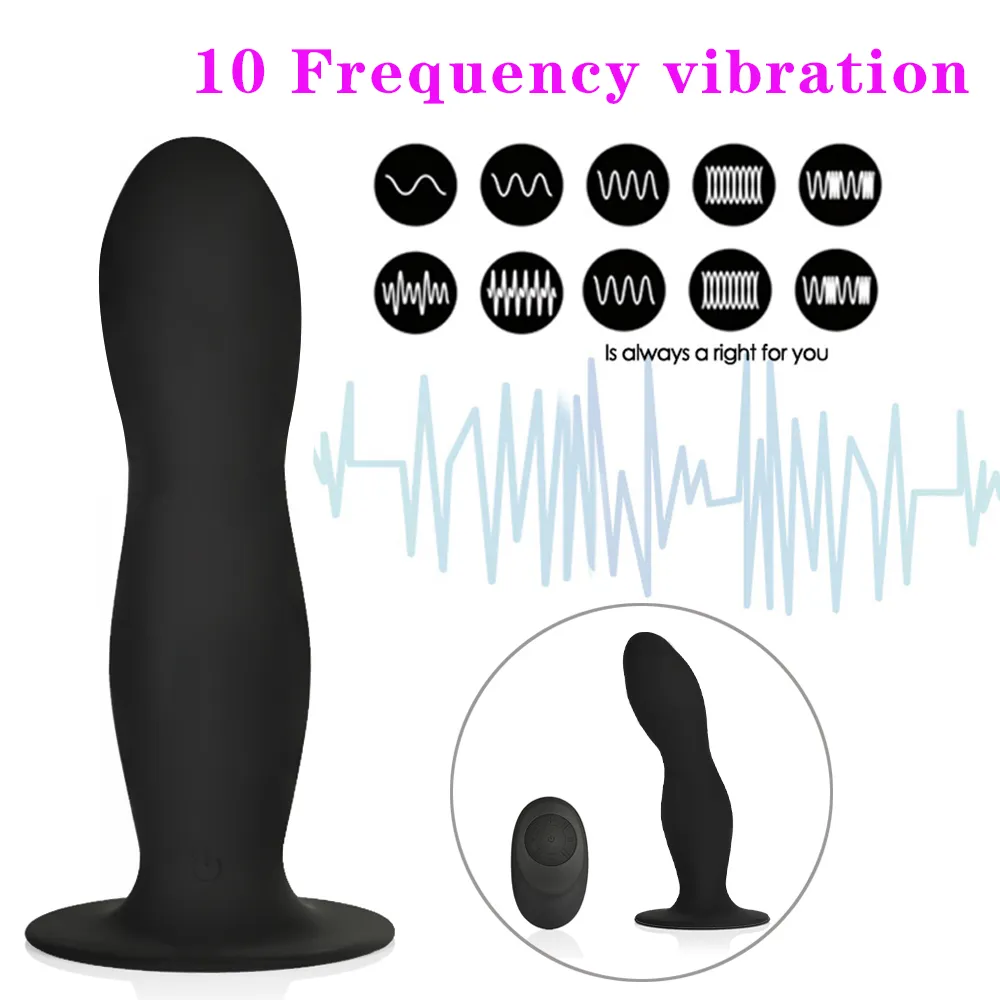 Wireless Remote Dildo Vibrator For Men Anal Plug Prostate Massager Suction Cup Stimulator Adult Sex Toys Man Masturbator Remote Y200411