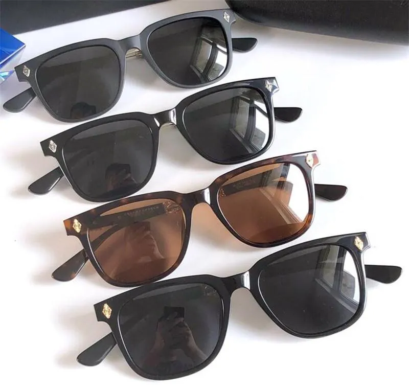 Nowe popularne retro mężczyźni okulary przeciwsłoneczne Melice Punk Style Designer Classic Square Frame z skórzaną powłoką odbijającą obiektyw anty-UV 256T