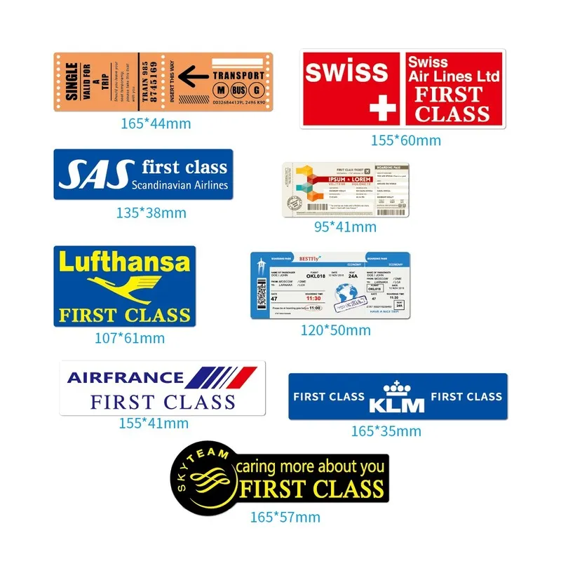 2 ensemble 60 pièces carte d'embarquement aérien boîte de billet autocollant valise de voyage autocollant rétro étanche marée planche à roulettes autocollant 5585107