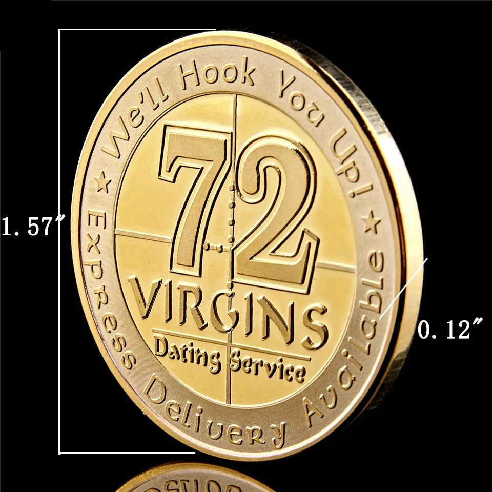 US Navy Marine Corps Craft Rare 72 Maagden Dating Service Vergulde Metalen Token Challenge Collectible Coin