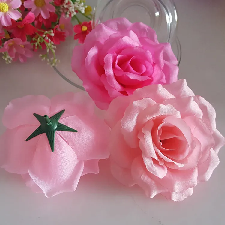 100 Stück 10 cm künstliche Rosenbogen-Blume, Weihnachtsblume, Hochzeitsdekoration, Kussballherstellung, Gold, Silber, Weiß289R