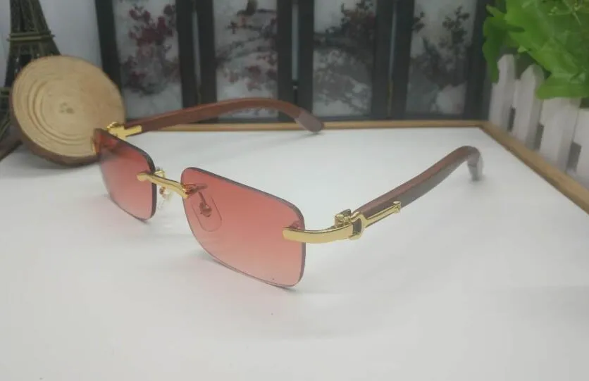 rimless bamboo sunglasses man wooden sun glasses women fashion sports buffalo horn mirror original wood sunglasses oculos de sol m243w