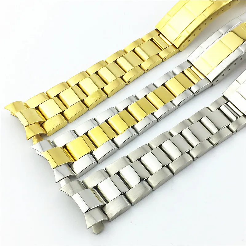 Neues Armband Uhrenarmband 20MM Herren Voll Edelstahl Butterfly Schließe Gold Silber Für Rol Gmt strap294j