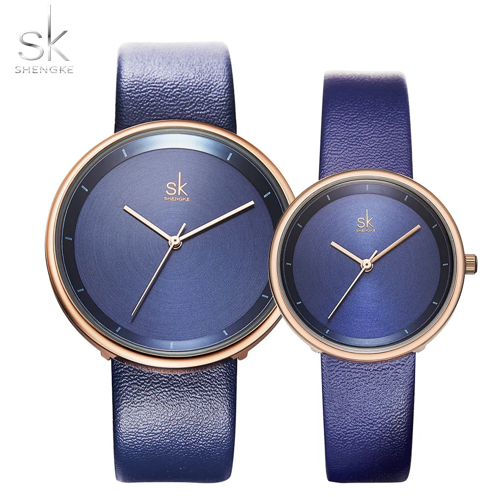 Shengke Merk Quartz Paar Horloge Set Lederen Horloges Voor Liefhebbers Mannen En Vrouwen Horloges Set Relojes Parejas221P