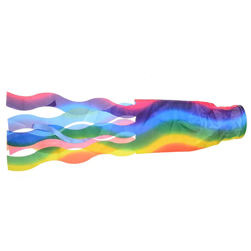 5 Pz / set All'ingrosso Outdoor Wind Sock Flags Reel Colorful Rainbow Sleeve Cono Test 70cm Festival Caravan Camping Decor Windsock