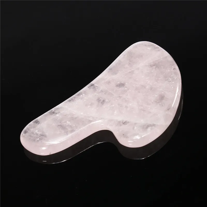 Cuarzo rosa natural Gua Sha Board Pink Jade Stone Body Facial Eye Scraping Plate Acupuntura Masaje Relajación Cuidado de la salud C18122801