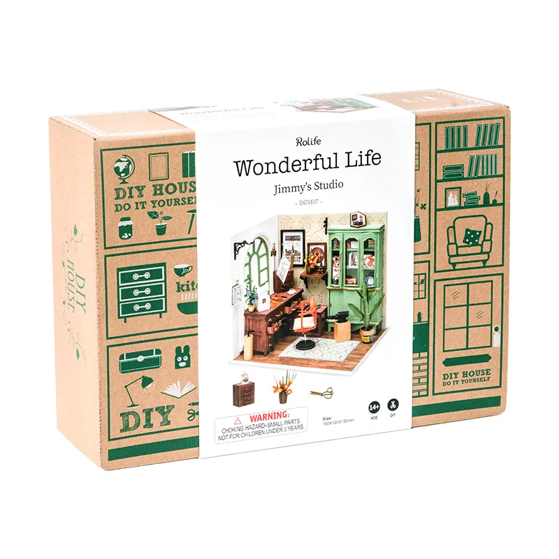 Robotime nouveauté bricolage Jimmy039s Studio maison de poupée avec meubles enfants adulte Miniature maison de poupée en bois Kits jouet DGM07 T28682867