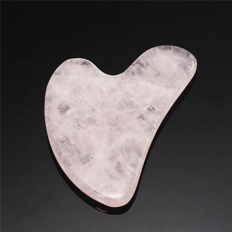 Natural Rose Quartz Gua Sha Board Pink Jade Stone Body Facial Eye Scraping Plate Acupuncture Massage Relaxation Health Care C181222077987