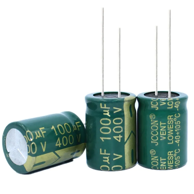 400V100UF JCCON Volume de capacitor eletrolítico de alumínio 18 * 25