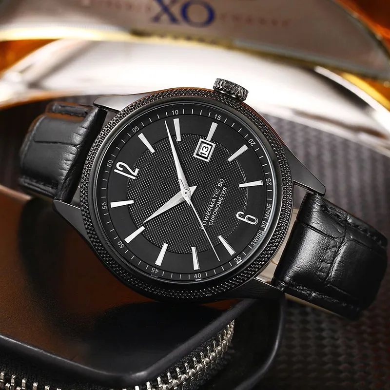 Reloj suizo para hombres movimiento de cuarzo relojes casuales t063 correa de cuero reloj de diseñador estilo de vida reloj de negocios impermeable montre de248e