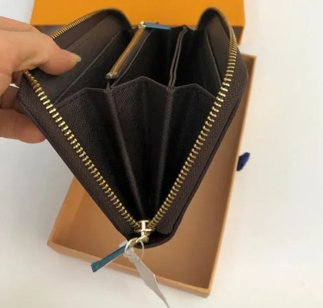 Portefeuille zippy vertical la façon la plus élégante de transporter des cartes d'argent et des pièces célèbres conceptions de conception en cuir support de carte de bourse long320q