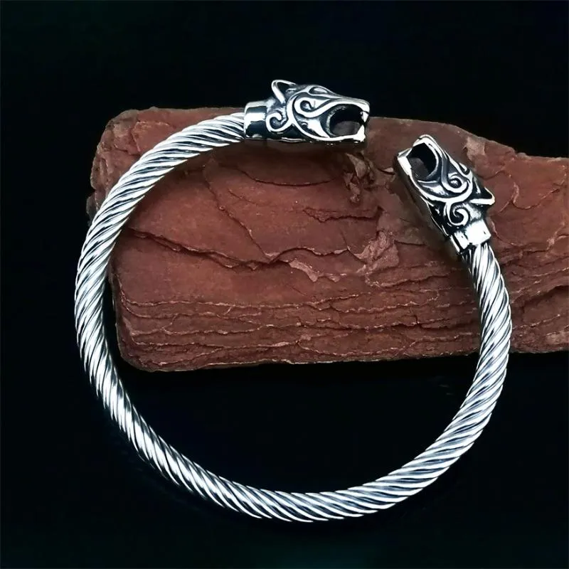 Roestvrij stalen wolf armband Viking sieraden mode-accessoires Viking armband herenpolsbandje manchet vrouwelijk2734
