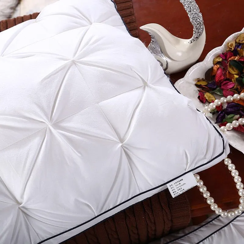 Housse d'oreiller en coton blanc pur, remplissage en plumes d'oie, 48x74cm, literie, soins de santé pour le cou, Pillows337e