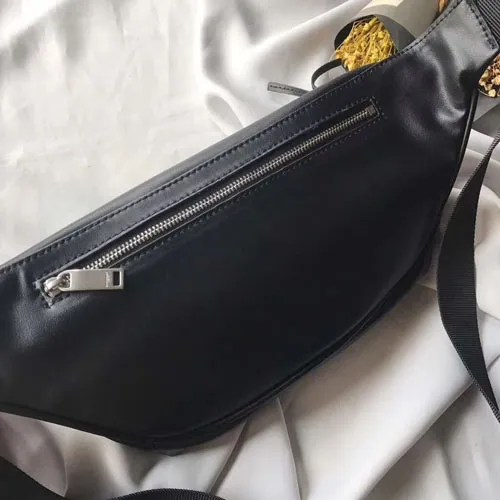 Deri bel çantaları klasik siyah buzağı derisi en kaliteli kart yuvaları unisex rahat göğüs çantaları 26cm genişliğinde büyük hacim kullanışlı çantalar267u