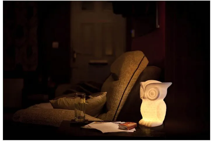 クリエイティブフクロウLEDナイトライト新しい奇妙なベッドルームベッドサイドランプ電子ホーム製品ギフトカスタマイズライト照明2654