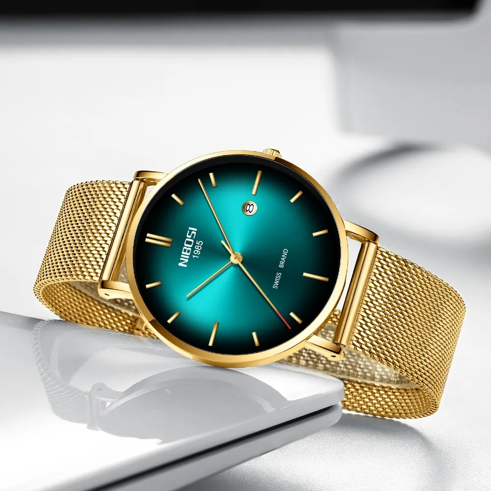 NIBOSI montre hommes chronographe montre-bracelet étanche Date créative marque de luxe suisse Relogio Masculino mâle genève Quartz horloge 210H