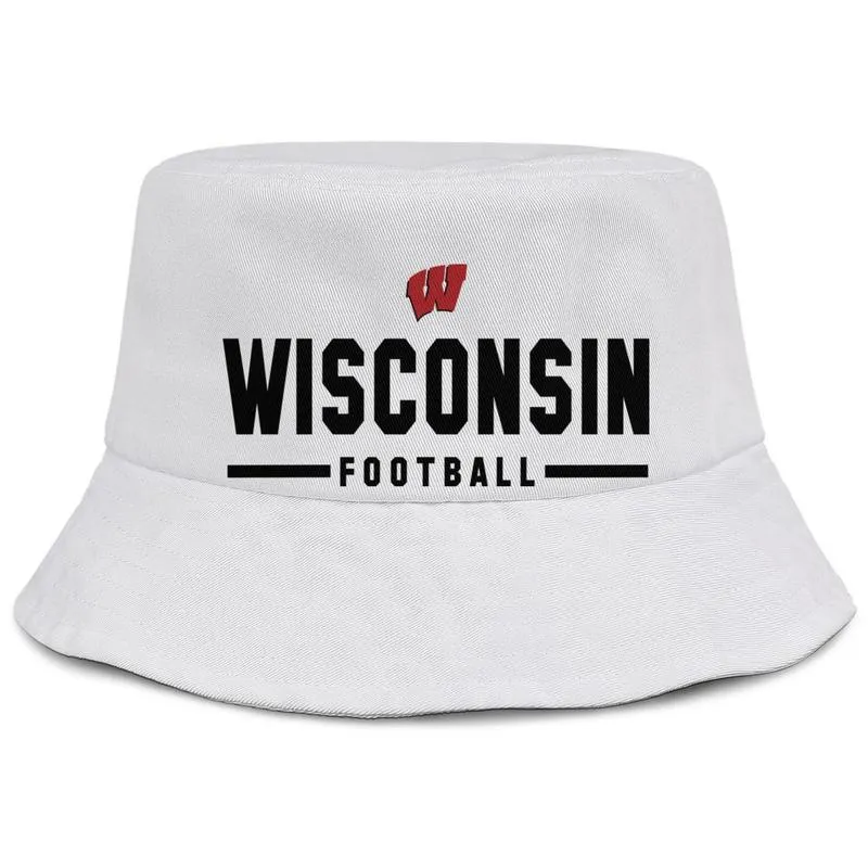 Logotipo de futebol de Badgers de Wisconsin e mulheres Buckethat Cool Plain Bucket Baseballcap Gold Mesh8353373