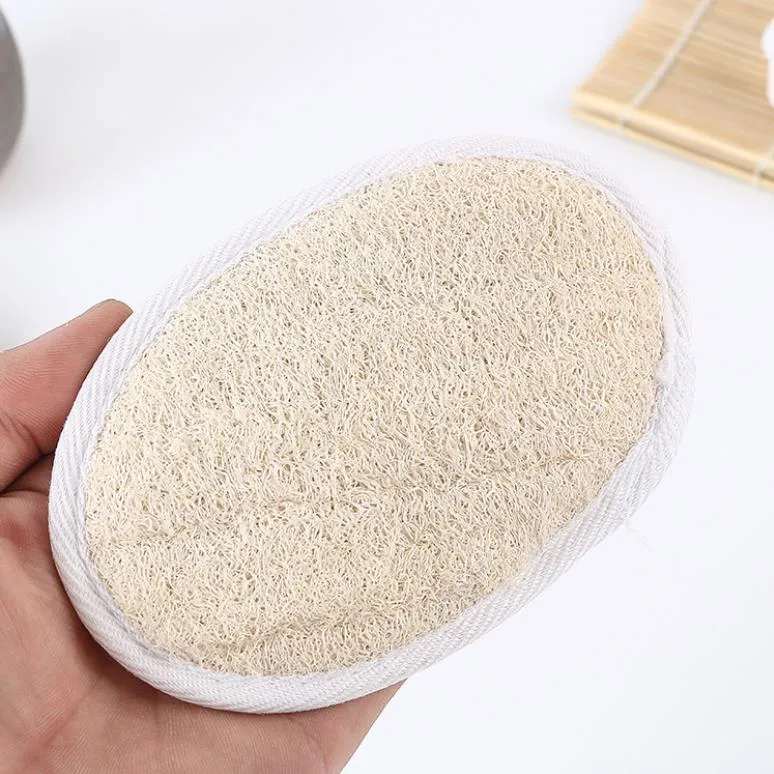 Naturalna Loofah Gąbka Szorująca Rękawica Kąpielowa Podkładka Cleaning Round Scrubber Złuszczający Miękka Eco Przyjazna luzem