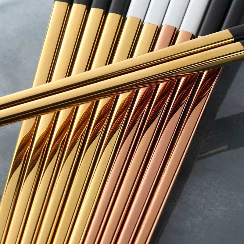 5 çift çubuklar paslanmaz çelik titanize Çin altın pirzolası