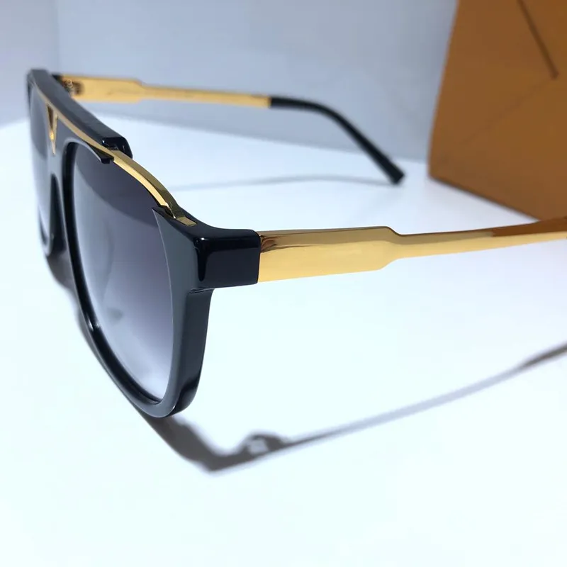Maskot güneş gözlüğü popüler retro vintage z0936e erkekler güneş gözlüğü parlak altın yaz tarzı lazer altın kaplama case314b ile birlikte