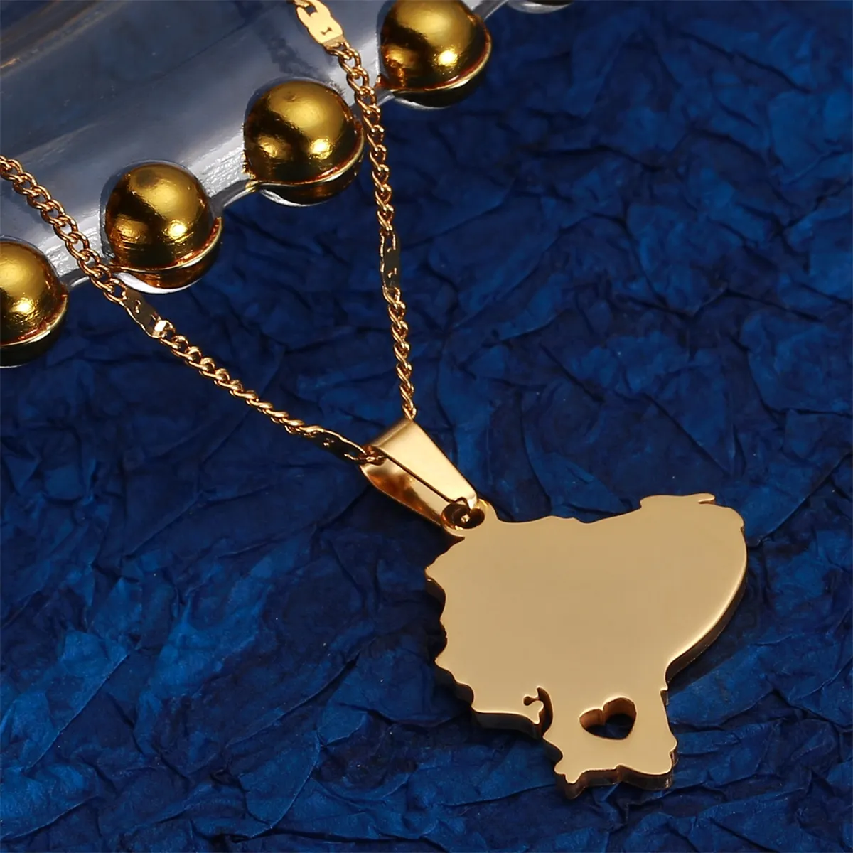 Stainless Steel Ecuador Map Pendant Necklaces Ecuadorian Maps Charm Heart Jewelry284s