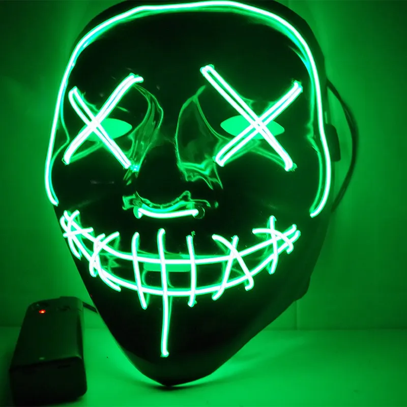 Versand in die USA. LED-Maske, leuchtende lustige Maske aus dem Purge-Wahljahr für Festival, Cosplay, Halloween-Kostüm 2019, Party1235f