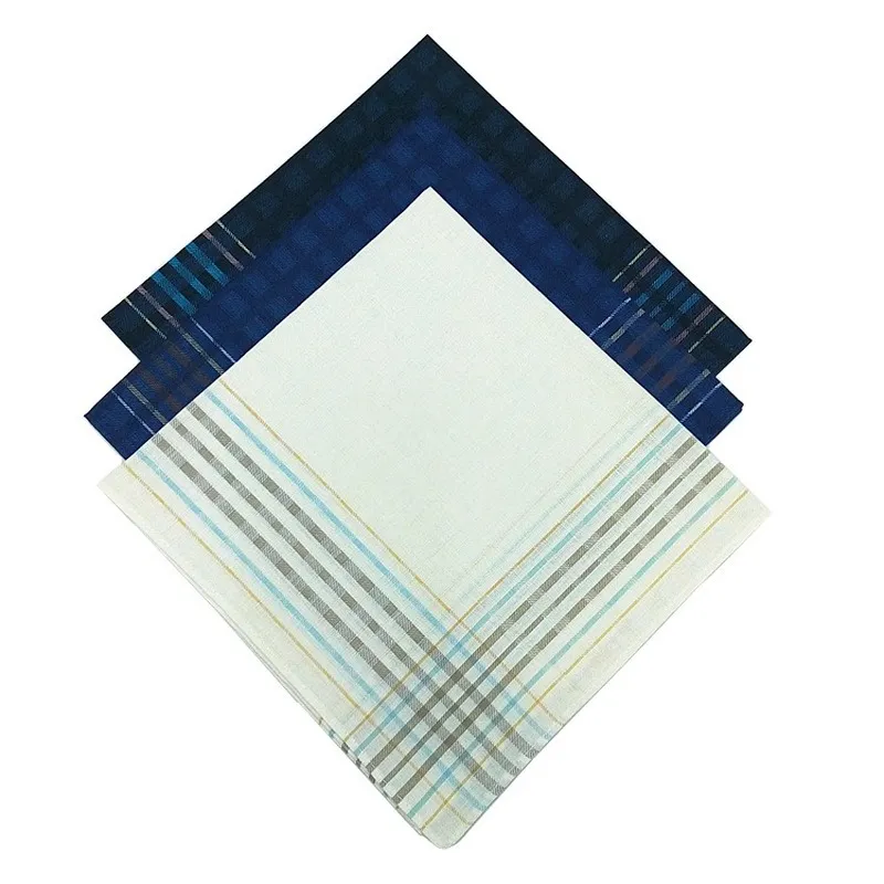 43 * 43CM Cotton Men's Handkerchief Big Handkerchief Soft Dark Jacquard Plaid Towel