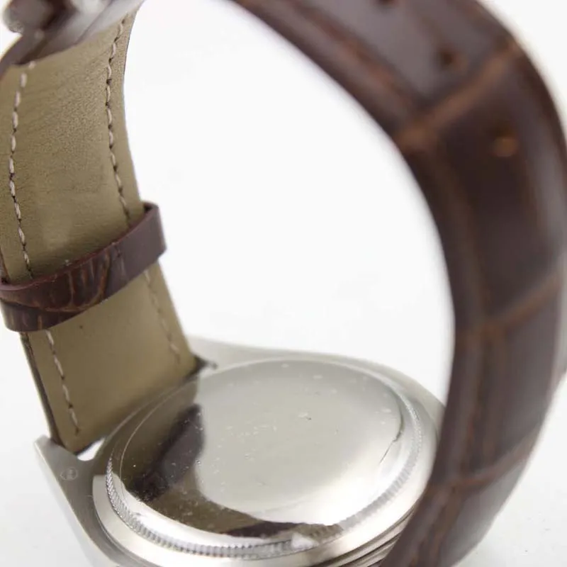 Cellini 50509 Montre mécanique en cuir pour homme en argent avec bracelet marron série automatique Mechaincal cadran argenté pour homme Wris218u