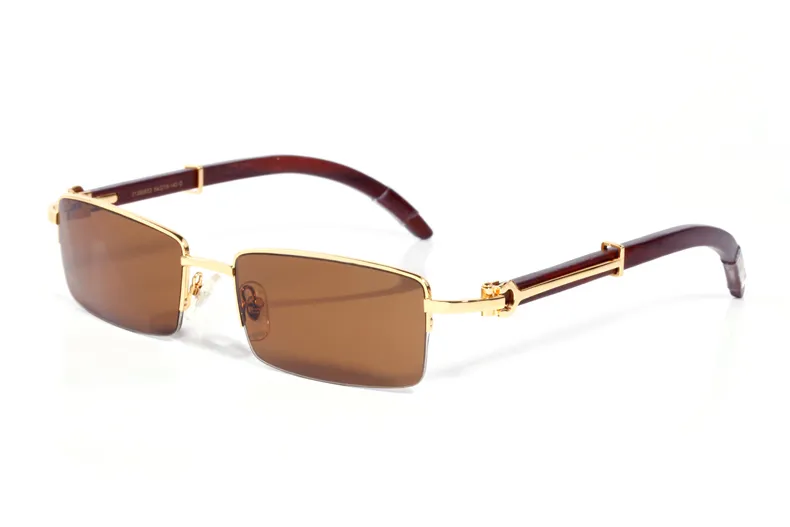 أزياء جديدة مستطيلات غير عهدية نظارات مرآة عادية الرجال الرجال النساء الخشبية الرياضة الموقف بوفالو قرن النظارات الشمسية Gafas Lunettes de Solei268l