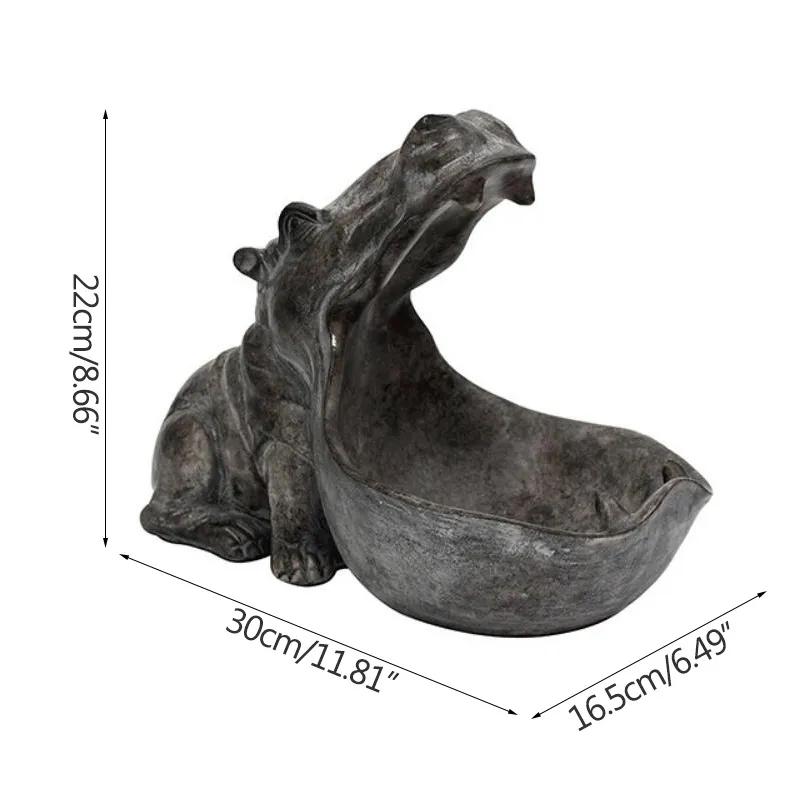 Estatua de hipopótamo decoración del hogar resina Artware escultura estatua decoración artículos diversos almacenamiento escritorio decoración accesorios ornamento T20261u
