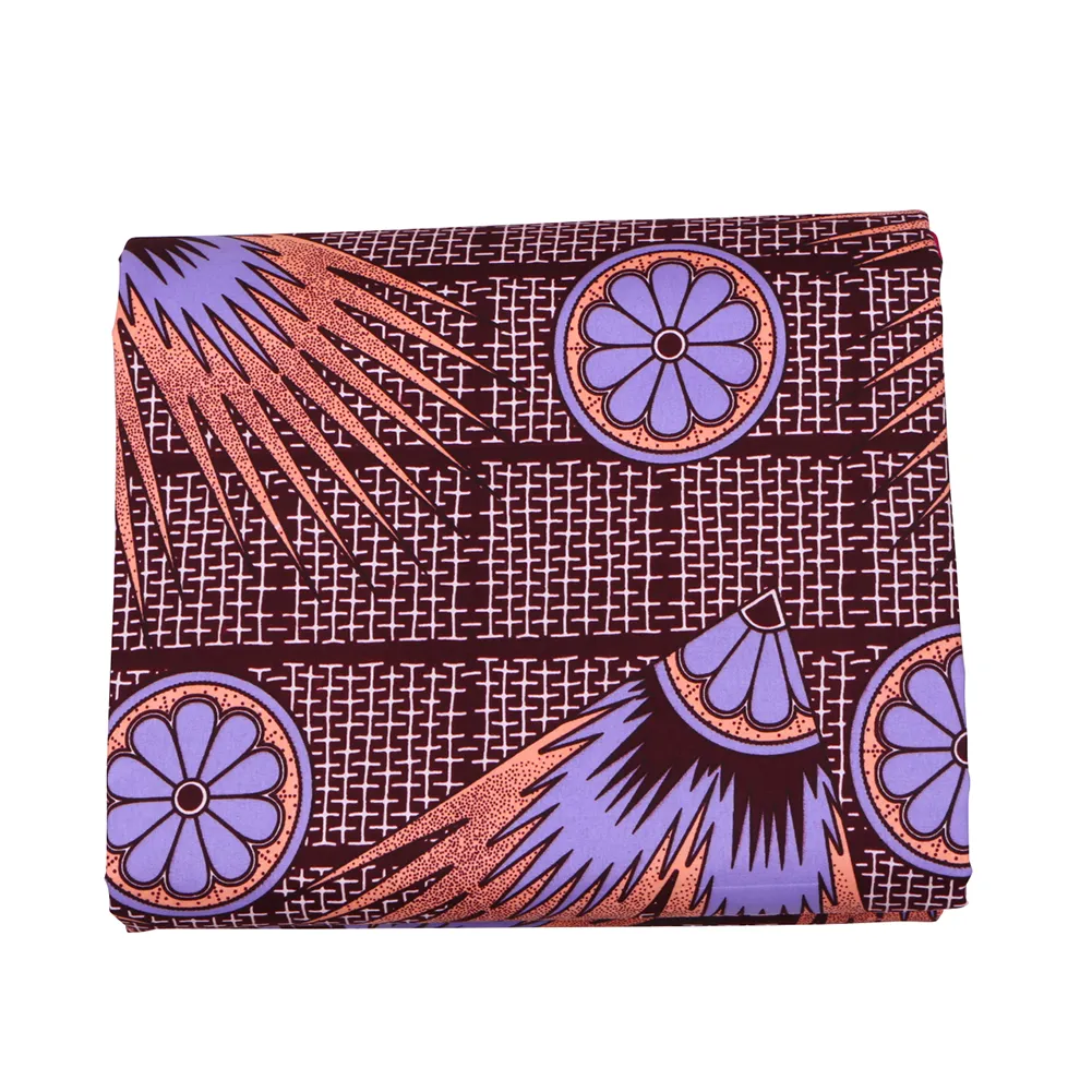 2020 Purple Ankara Polyester Wax Prints Fabric Binta Real Wax High Quality 6 Yards 2019 African Fabric for Party Dress FP6130287J